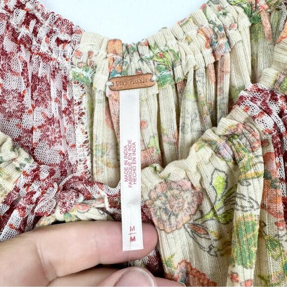 NWT Free People Because I Love You Tunic/Dress In Sunshine Combo Sz M Boho Sheer - Picture 11 of 16